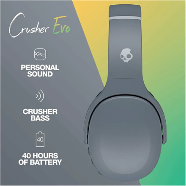 Наушники Skullcandy Crusher Evo беспроводные Chill Grey (810015587256)