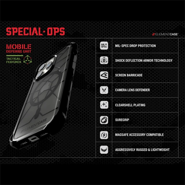 Чехол Element Case Special Ops X5 для iPhone 14 | 13 Clear Black (EMT-322-262FQ-02)