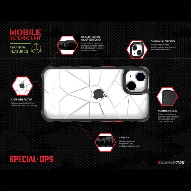 Чехол Element Case Special Ops X5 для iPhone 14 | 13 Clear Black (EMT-322-262FQ-02)