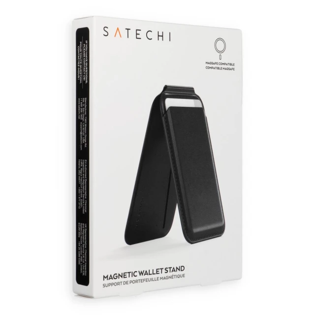 Кошелёк Satechi Vegan Leather Wallet Stand Black with MagSafe (810086360758)