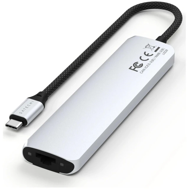 Адаптер HUB 7в1 USB C Satechi Slim для Mac/PC Silver (810086361502)