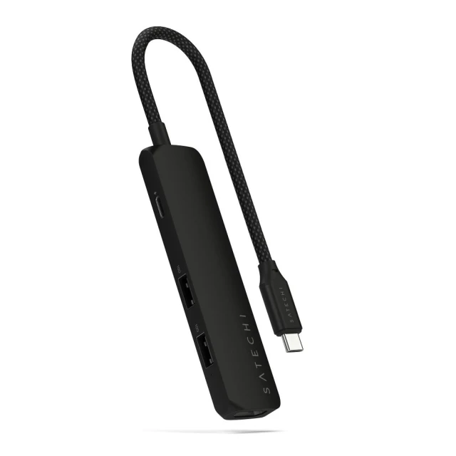 Хаб Satechi 4в1 Type-C ST-P4SK Black (810086361731)