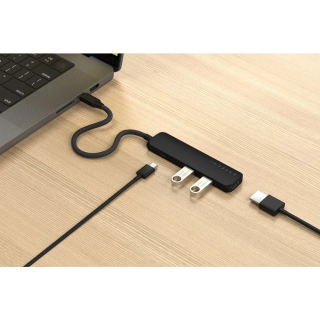 Хаб Satechi 4в1 Type-C ST-P4SK Black (810086361731)