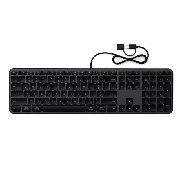 Клавіатура дротова USB A/USB C QWERTY Dual Satechi Slim LX3 Wired Black (810086363421)