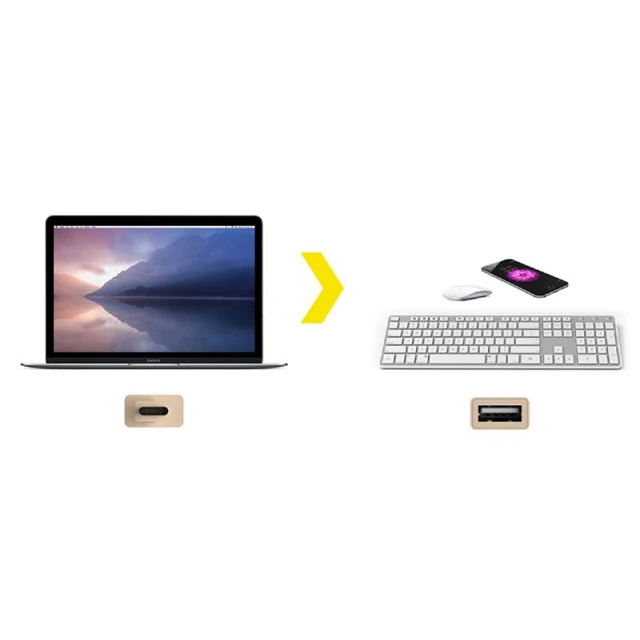 Переходник Kanex DuraBraid USB-C to USB 3.0 Aluminum (Gold)
