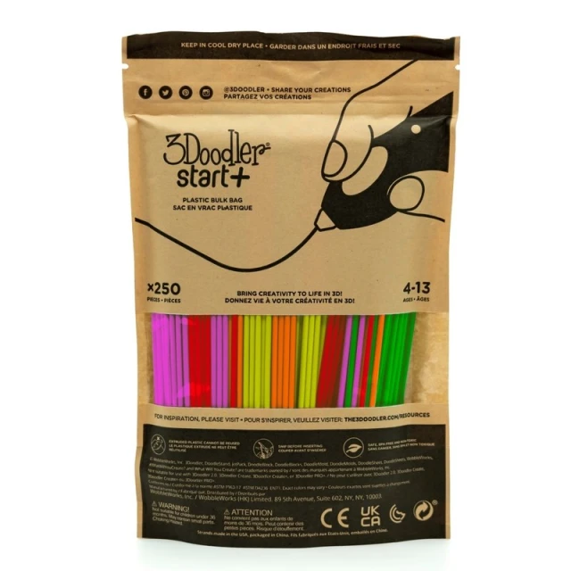 Филамент 3Doodler Start Eco 2,5 мм Neon Glow 250 шт (817005024357)