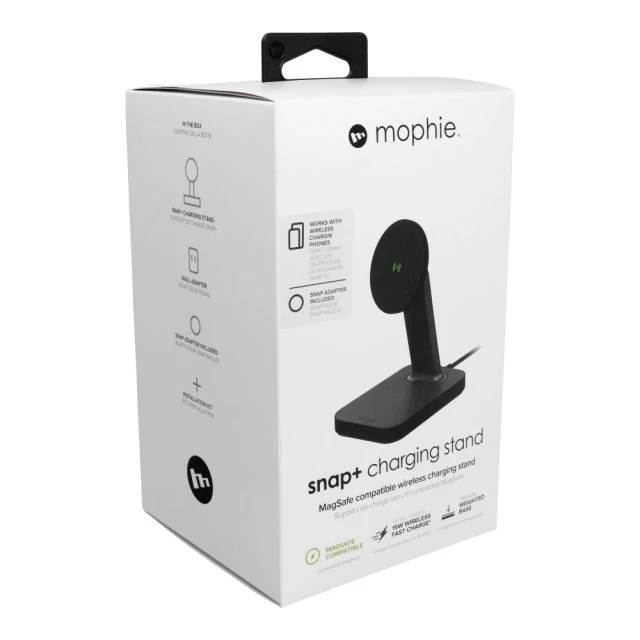 Бездротовий зарядний пристрій Mophie Snap+ 15W Black with MagSafe (840056162877)