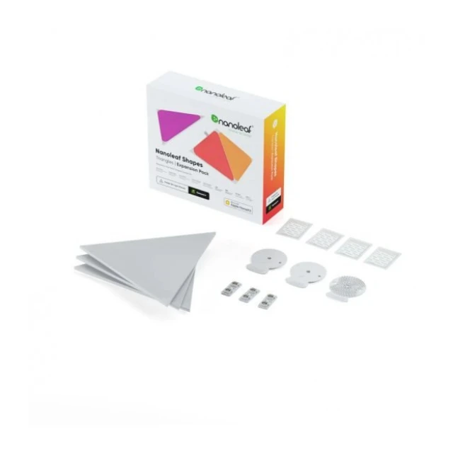 Розумна світлодіодна панель Nanoleaf Shapes Triangles Expansion Pack 3 панелі 1.5 Вт 16M+ (840102701609)