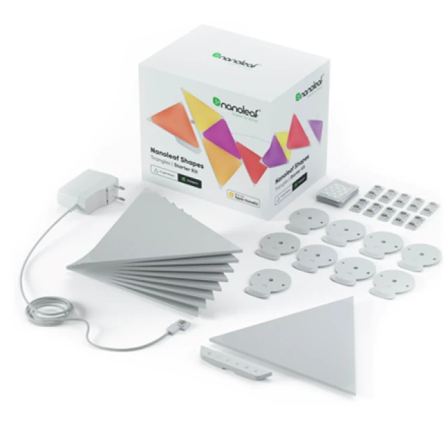 Розумна світлодіодна панель Nanoleaf Shapes Triangles Starter Kit 9 панелей 1 Вт 16M+ (840102701777)