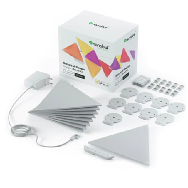 Розумна світлодіодна панель Nanoleaf Shapes Triangles Starter Kit 9 панелей 1 Вт 16M+ (840102701777)