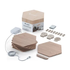 Розумна світлова панель Nanoleaf Elements Wood Look Hexagons Starter Kit 13 панелей (840102703924)