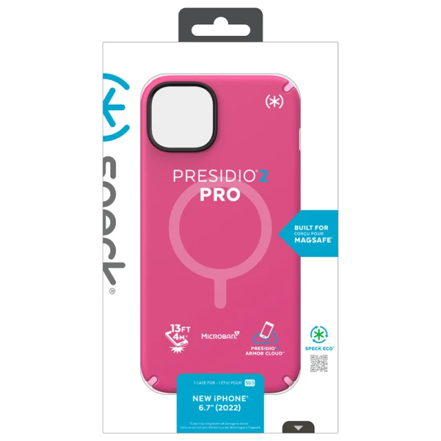 Чохол Speck Presidio2 Pro для iPhone 14 Plus Digital Pink Blossom Pink with MagSafe (840168523863)