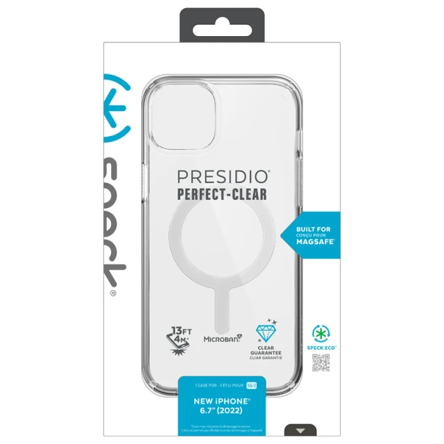 Чохол Speck Presidio Perfect-Clear для iPhone 14 Plus Clear White with MagSafe (840168524037)