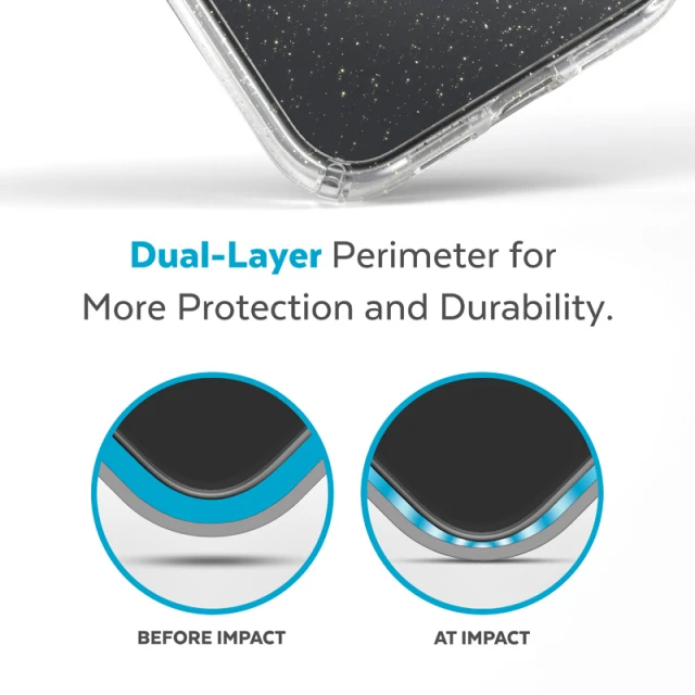 Чохол Speck Presidio Perfect-Clear with Glitter для iPhone 14 Plus Clear Gold Glitter with MagSafe (840168524082)