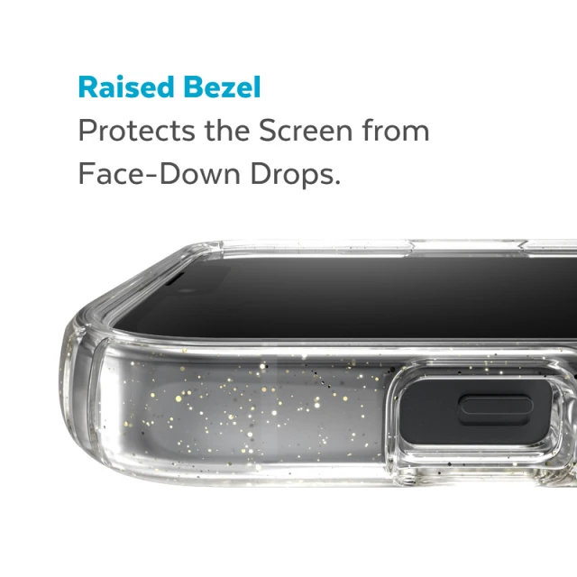 Чохол Speck Presidio Perfect-Clear with Glitter для iPhone 14 Plus Clear Gold Glitter with MagSafe (840168524082)