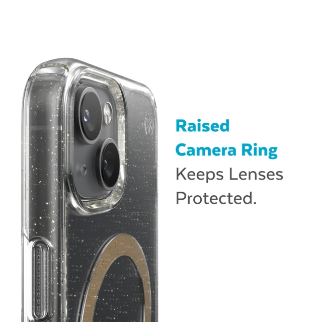 Чохол Speck Presidio Perfect-Clear with Glitter для iPhone 14 Plus Clear Gold Glitter with MagSafe (840168524082)
