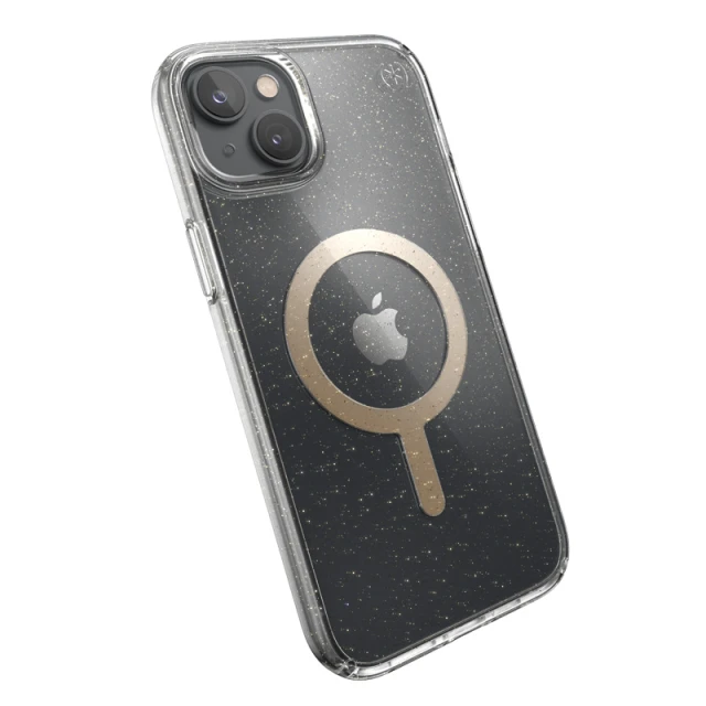 Чохол Speck Presidio Perfect-Clear with Glitter для iPhone 14 Plus Clear Gold Glitter with MagSafe (840168524082)