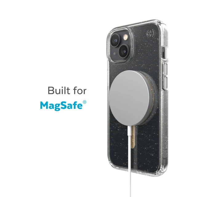 Чохол Speck Presidio Perfect-Clear with Glitter для iPhone 14 Plus Clear Gold Glitter with MagSafe (840168524082)