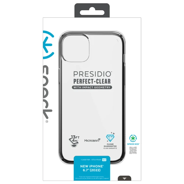 Чехол Speck Presidio Perfect-Clear with Impact Geometry для iPhone 14 Plus Clear Black (840168524181)