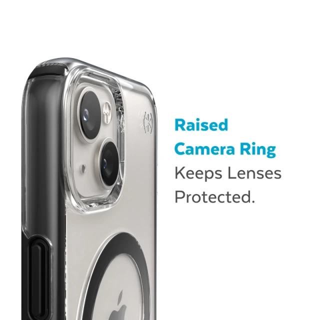 Чохол Speck Presidio Perfect-Clear with Impact Geometry для iPhone 14 Plus Clear Black with MagSafe (840168524235)