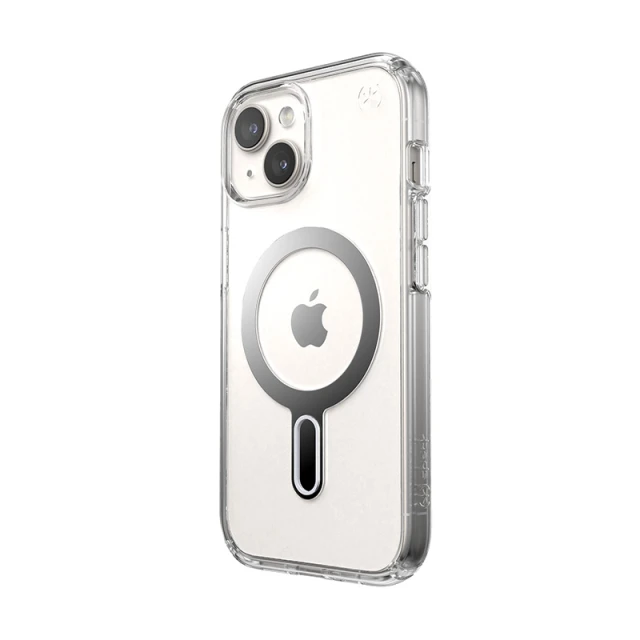 Чохол Speck Presidio Perfect-Clear ClickLock для iPhone 15 | 14 | 13 Clear Chrome with MagSafe (150441-3199)