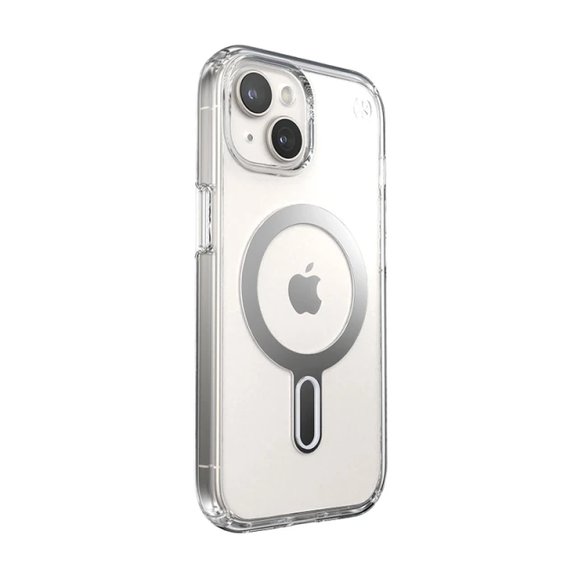 Чохол Speck Presidio Perfect-Clear ClickLock для iPhone 15 | 14 | 13 Clear Chrome with MagSafe (150441-3199)
