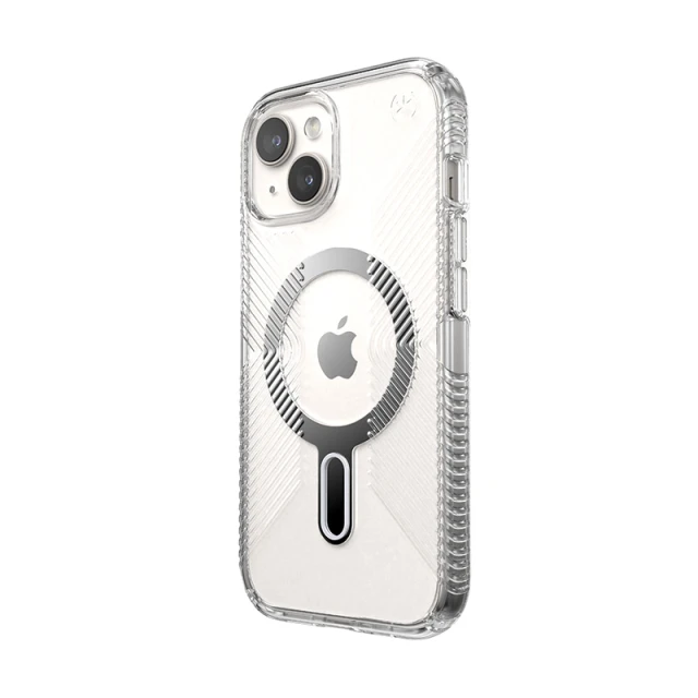 Чохол Speck Presidio Perfect-Clear Grip ClickLock для iPhone 15 | 14 | 13 Clear Chrome with MagSafe (150443-3199)