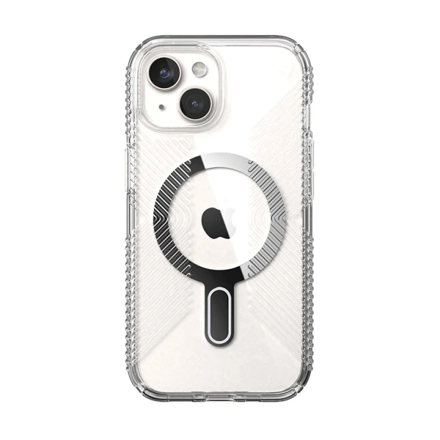 Чохол Speck Presidio Perfect-Clear Grip ClickLock для iPhone 15 | 14 | 13 Clear Chrome with MagSafe (150443-3199)