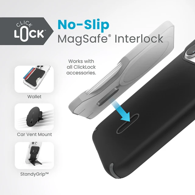 Чохол Speck Presidio2 Pro ClickLock для iPhone 15 Pro Black Slate Grey with MagSafe (150446-3205)