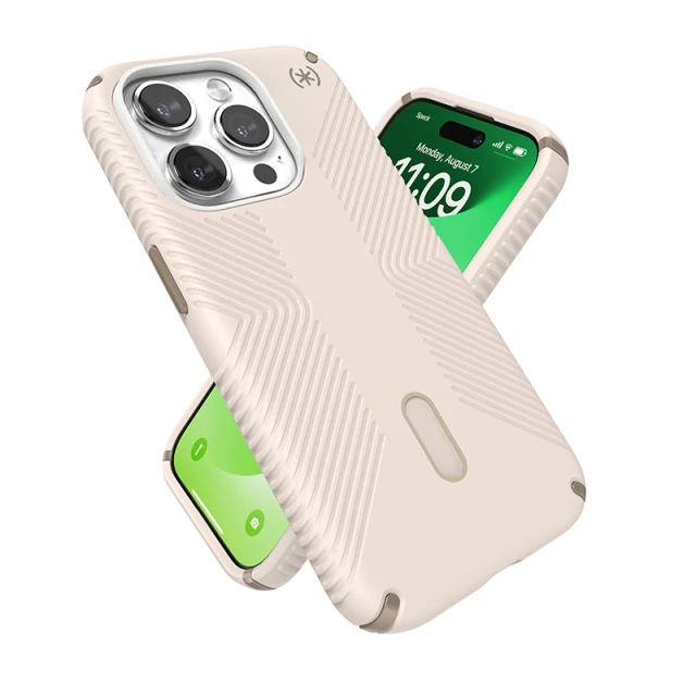 Чохол Speck Presidio2 Grip ClickLock для iPhone 15 Pro Bleached Bone Heirloom Gold with MagSafe (150447-3214)