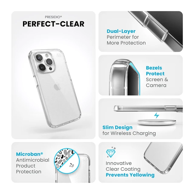 Чохол Speck Presidio Perfect-Clear для iPhone 15 Pro Clear (150448-5085)