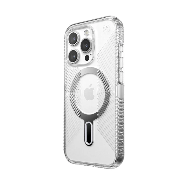 Чохол Speck Presidio Perfect-Clear Grip ClickLock для iPhone 15 Pro Clear Chrome with MagSafe (150451-3199)