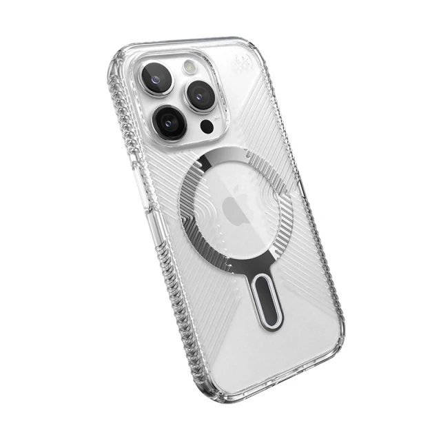 Чохол Speck Presidio Perfect-Clear Grip ClickLock для iPhone 15 Pro Clear Chrome with MagSafe (150451-3199)