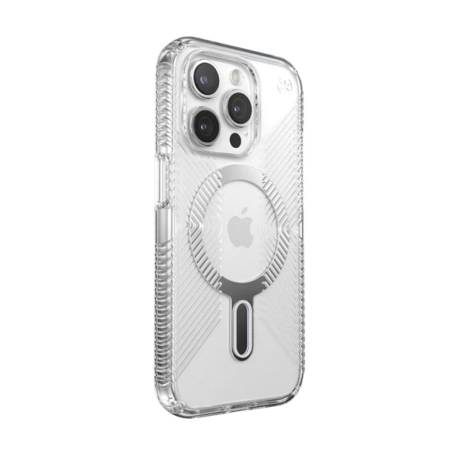 Чохол Speck Presidio Perfect-Clear Grip ClickLock для iPhone 15 Pro Clear Chrome with MagSafe (150451-3199)