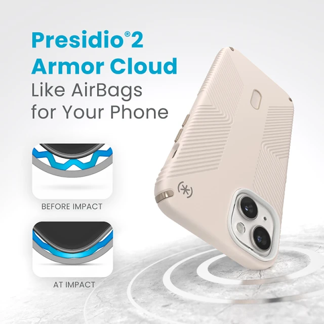 Чохол Speck Presidio2 Grip ClickLock для iPhone 15 Plus | 14 Plus Bleached Bone Heirloom Gold with MagSafe (150455-3214)