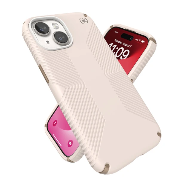 Чохол Speck Presidio2 Grip для iPhone 15 | 14 | 13 Bleached Bone Heirloom Gold (150473-3214)