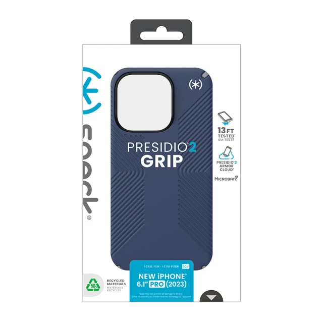 Чохол Speck Presidio2 Grip для iPhone 15 Pro Coastal Blue Dust Grey (150477-3206)