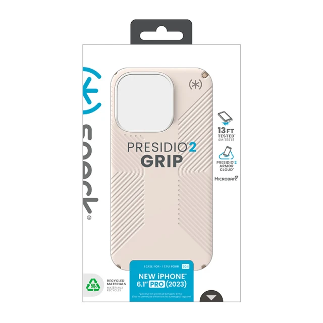 Чохол Speck Presidio2 Grip для iPhone 15 Pro Bleached Bone Heirloom Gold (150477-3214)