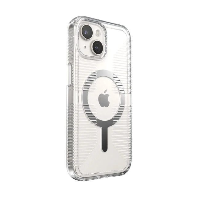Чохол Speck GemShell Grip для iPhone 15 | 14 | 13 Clear Chrome with MagSafe (150494-3223)