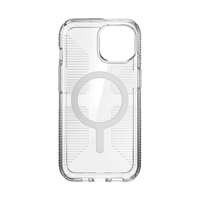 Чохол Speck GemShell Grip для iPhone 15 | 14 | 13 Clear Chrome with MagSafe (150494-3223)