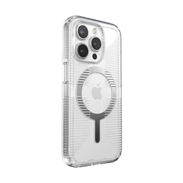Чохол Speck GemShell Grip для iPhone 15 Pro Clear Chrome with MagSafe (150503-3223)