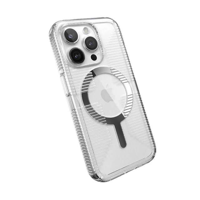 Чохол Speck GemShell Grip для iPhone 15 Pro Clear Chrome with MagSafe (150503-3223)