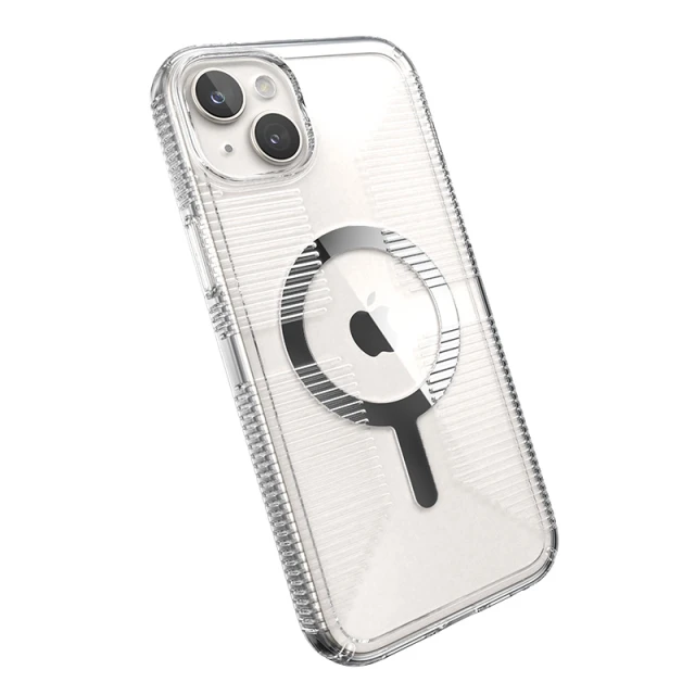 Чехол Speck GemShell Grip для iPhone 15 Plus | 14 Plus Clear Chrome with MagSafe (150512-3223)