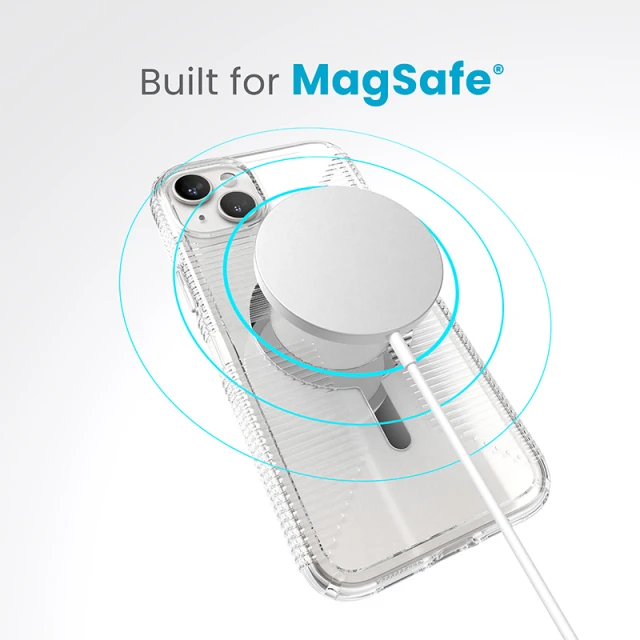 Чехол Speck GemShell Grip для iPhone 15 Plus | 14 Plus Clear Chrome with MagSafe (150512-3223)
