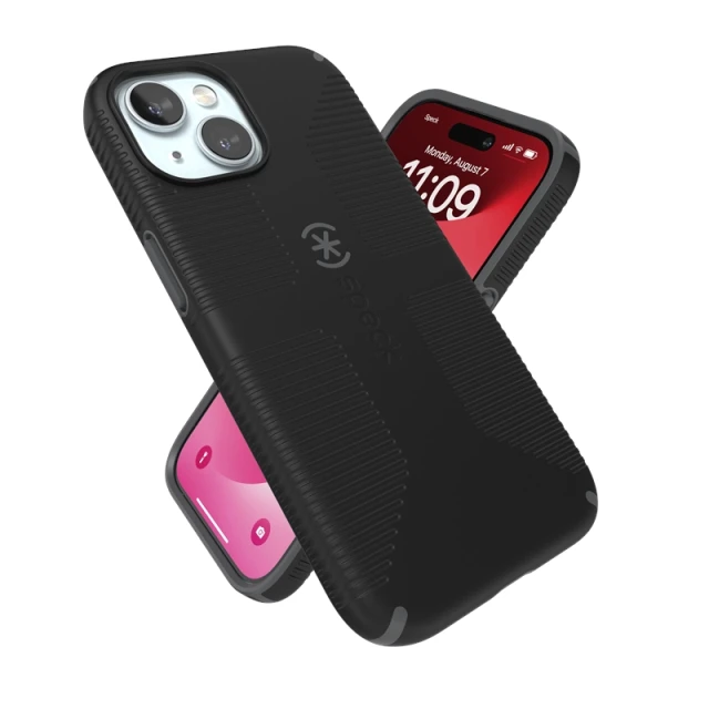Чехол Speck Candyshell Grip для iPhone 17e / 16e / 15 / 14 / 13 Black/Slate Grey with MagSafe (150490-B565)