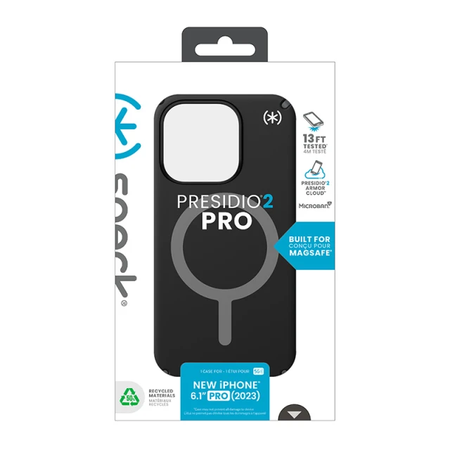 Чохол Speck Presidio2 Pro для iPhone 15 Pro Black/Slate Grey with MagSafe (150564-3205)