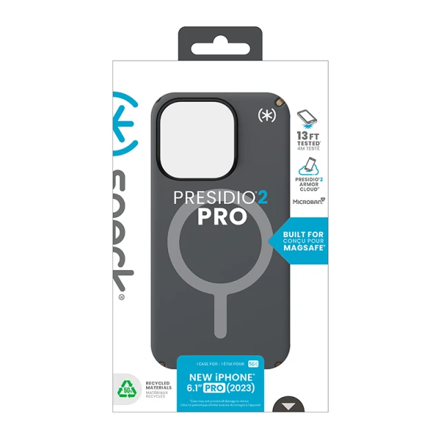 Чохол Speck Presidio2 Pro для iPhone 15 Pro Charcoal Grey Cool Bronze with MagSafe (150564-3212)