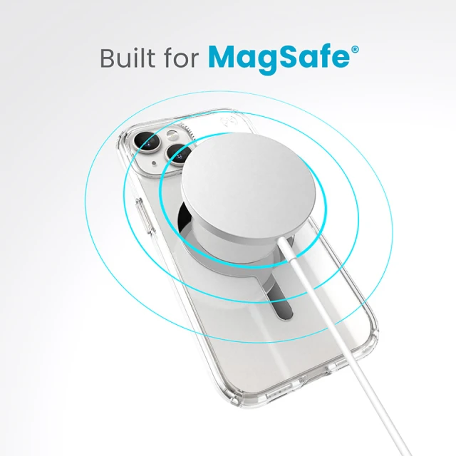 Чохол Speck Presidio Perfect-Clear для iPhone 15 | 14 | 13 Clear Chrome with MagSafe (150553-3240)