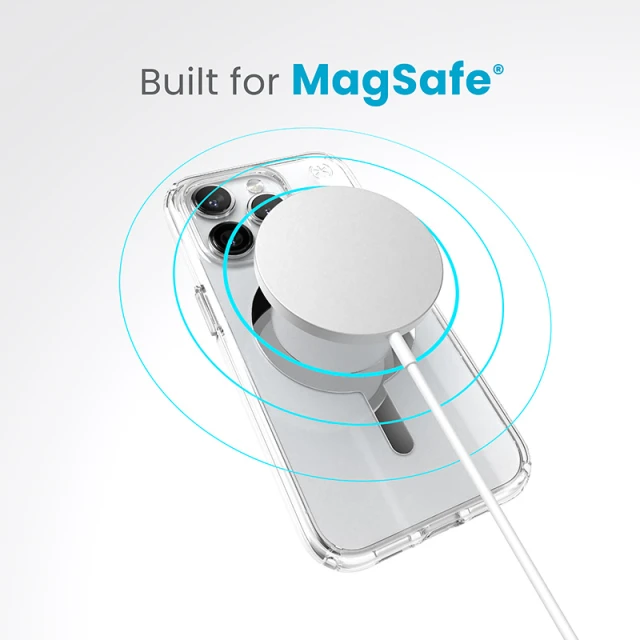 Чохол Speck Presidio Perfect-Clear для iPhone 15 Pro Clear Chrome with MagSafe (150559-3240)