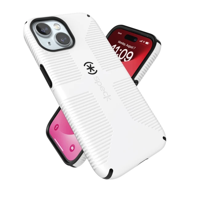 Чохол Speck Candyshell Grip для iPhone 17e / 16e / 15 / 14 / 13 White / Black with MagSafe (150652-1909)